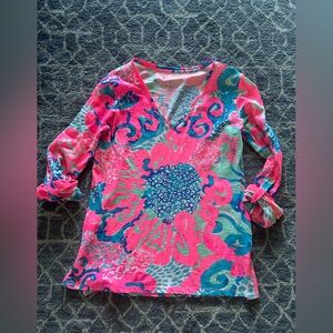 Lilly Pulitzer Pink and Blue Top
